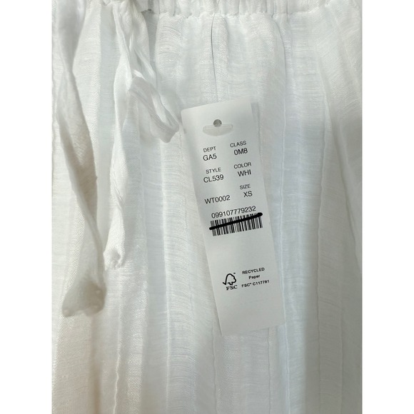 J.Crew Pleated drawstring maxi skirt in linen blend XS White NWT - Picture 5 of 8